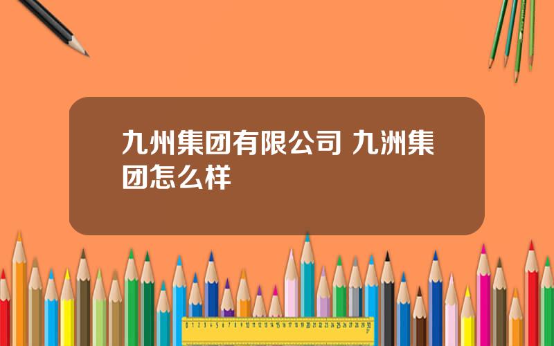 九州集团有限公司 九洲集团怎么样